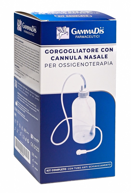 GORGOGLIATORE PER OSSIGENOTERAPIA CON OCCHIALE + CANNULA NASALE GAMMADIS - farmaciaverde.it