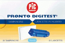 LANCETTE PUNGIDITO PIC DIGITEST GAUGE 28 25 PEZZI + 25 TAMPONCINI ASSORBENTI - farmaciaverde.it