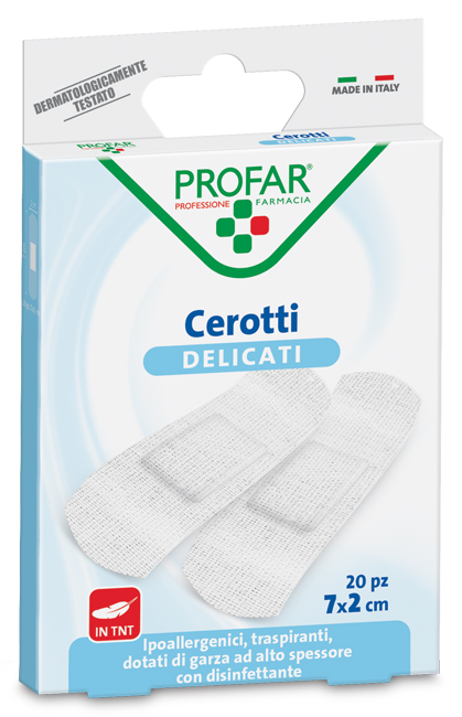 CEROTTO TESSUTO NON TESSUTO DELICATO MEDI 7X2 CM 20 PEZZI PROFAR - farmaciaverde.it