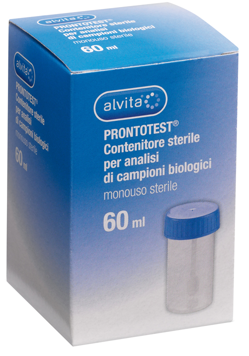 CONTENITORE ALVITA PRONTOTEST PER ANALISI DI CAMPIONI BIOLOGICI 60ML - farmaciaverde.it