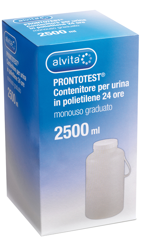 CONTENITORE PER URINA ALVITA PRONTOTEST IN POLIETILENE 24 ORE GRADUATO 2500ML - farmaciaverde.it