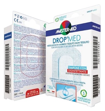 MEDICAZIONE COMPRESSA AUTOADESIVA DERMOATTIVA IPOALLERGENICA AERATA MASTER-AID DROP MED 10X12 5 PEZZI - farmaciaverde.it