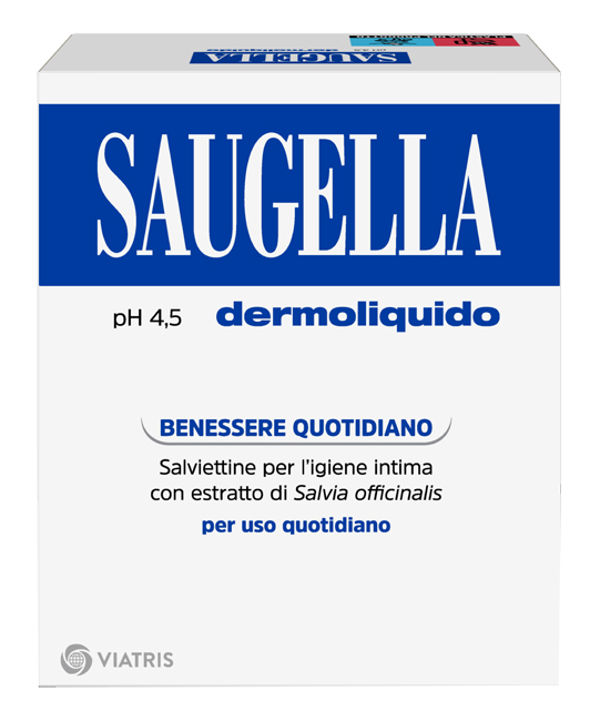 SAUGELLA DERMOLIQUIDO PH 4,5 SALVIETTINE IGIENE INTIMA BENESSERE QUOTIDIANO 10 PEZZI - farmaciaverde.it