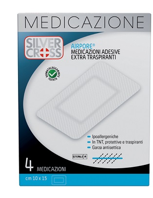 SILVER CROSS AIRPORE MEDICAZIONE 10X15 CM 4 PEZZI - farmaciaverde.it