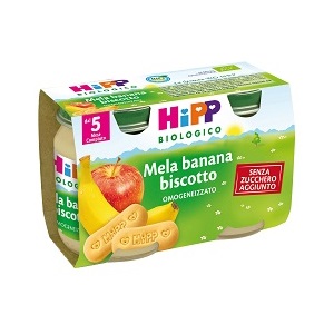 HIPP BIO OMOGENEIZZATO MELA BANANA BISCOTTO 2X125 G - farmaciaverde.it