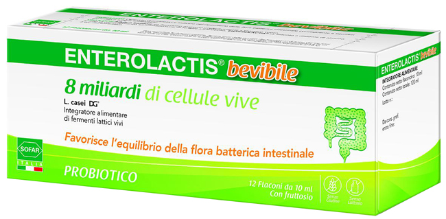ENTEROLACTIS BEVIBILE 12 FLACONCINI DA 10 ML SOFAR - farmaciaverde.it