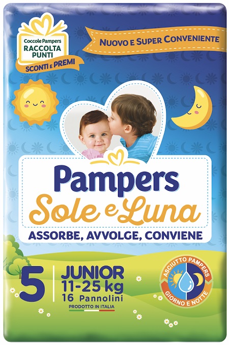 PANNOLINO PER BAMBINO PAMPERS SOLE & LUNA FLASH JUNIOR 16 PEZZI - farmaciaverde.it