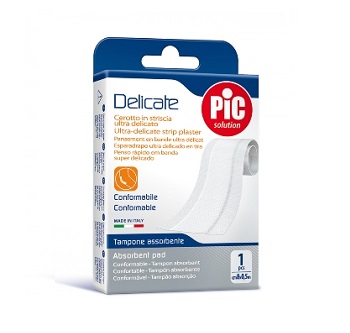 CEROTTO PIC DELICATE STRISCIA BIANCA CON TAMPONE ANTIBATTERICO CM 8X0,5 M - farmaciaverde.it