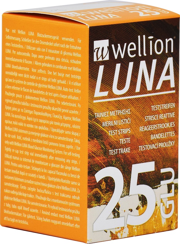 WELLION LUNA 25 STRIPS STRISCE PER MISURAZIONE GLICEMIA - farmaciaverde.it
