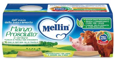 MELLIN OMOGENEIZZATO MANZO PROSCIUTTO CON VERDURE 2 PEZZI X 120 G - farmaciaverde.it