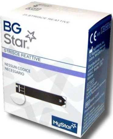 STRISCE REATTIVE MISURAZIONE GLICEMIA BGSTAR MYSTAR 25 PEZZI - farmaciaverde.it