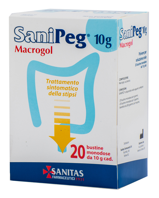 SANIPEG MACROGOL POLVERE PER SOLUZIONE ORALE 20 BUSTE DA 10 G - farmaciaverde.it