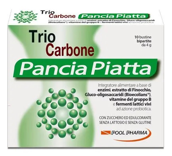 TRIOCARBONE PANCIA PIATTA 10 BUSTINE BIPARTITE 4 G - farmaciaverde.it