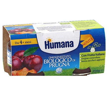 HUMANA OMOGENEIZZATO PRUGNA BIO 2 VASETTI 100 G - farmaciaverde.it