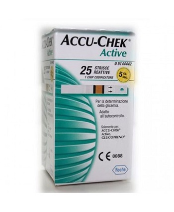 STRISCE MISURAZIONE GLICEMIA ACCU-CHEK ACTIVE STRIPS 25 PEZZI INF RETAIL - farmaciaverde.it