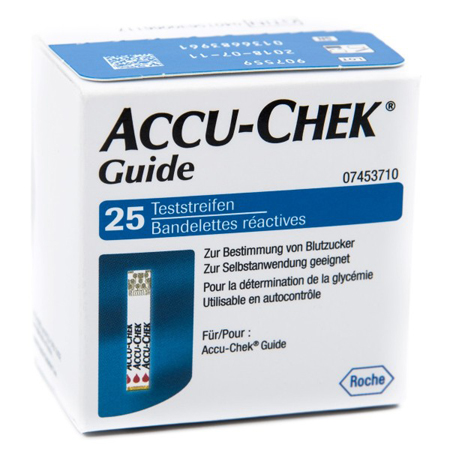 STRISCE MISURAZIONE GLICEMIA ACCU-CHEK GUIDE 25 PEZZI CONFEZIONE RETAIL - farmaciaverde.it