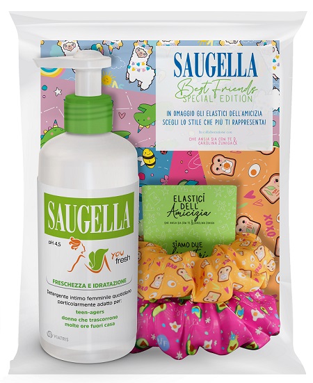 SAUGELLA BUNDLE YOU FRESH PH 4,5 DETERGENTE INTIMO FRESCHEZZA E IDRATAZIONE + SCRUNCHIES IN OMAGGIO - farmaciaverde.it