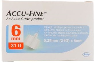 AGO PER PENNA DA INSULINA ACCU-FINE PEN NEEDLE ACCU-CHEK GAUGE 31 X 6MM 100 PEZZI - farmaciaverde.it