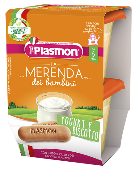 PLASMON LA MERENDA DEI BAMBINI SAPORE DI NATURA YOGURT BISCOTTO ASETTICO 2 X 120 G - farmaciaverde.it