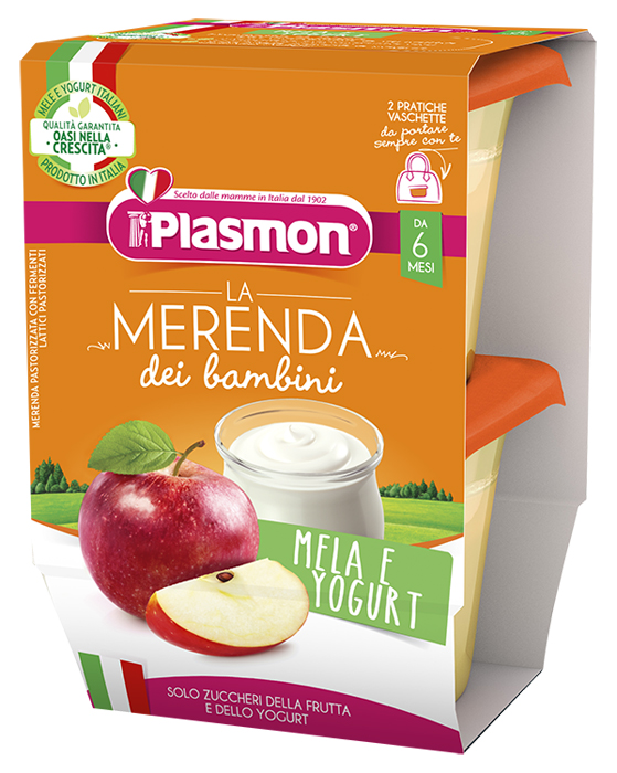 PLASMON LA MERENDA DEI BAMBINI SAPORI DI NATURA MELA YOGURT ASETTICO 2 X 120 G - farmaciaverde.it