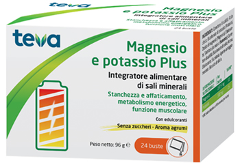 MAGNESIO POTASSIO PLUS TEVA 24 BUSTINE SENZA ZUCCHERI AROMA AGRUMI - farmaciaverde.it
