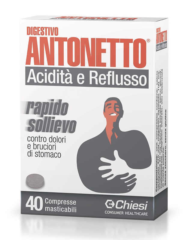 DIGESTIVO ANTONETTO ACIDITA' E REFLUSSO 40 COMPRESSE MASTICABILI - farmaciaverde.it