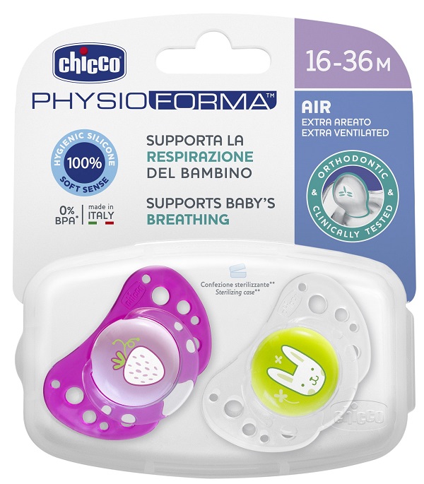 CHICCO SUCCHIETTO AIR GIRL IN SILICONE 16-36 MESI 2 PEZZI - farmaciaverde.it
