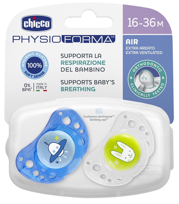 CHICCO SUCCHIETTO AIR BOY IN SILICONE 16-36 MESI 2 PEZZI - farmaciaverde.it