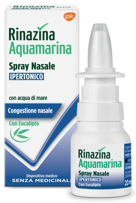 RINAZINA AQUAMARINA SPRAY NASALE IPERTONICO CON EUCALIPTO 20 ML - farmaciaverde.it
