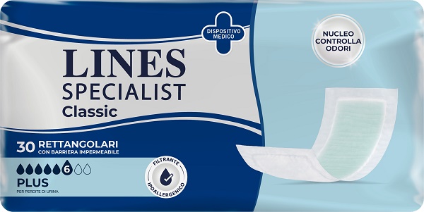 PANNOLONE LINES SPECIALIST CLASSIC RETTANGOLARE CON BARRIERA 30 PEZZI - farmaciaverde.it