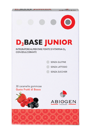 D3BASE JUNIOR 30 CARAMELLE GOMMOSE FRUTTI DI BOSCO - farmaciaverde.it