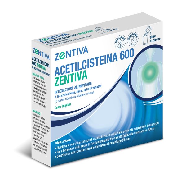 ACETILCISTEINA 600 ZENTIVA 10 BUSTINE BIPARTITE GUSTO TROPICAL - farmaciaverde.it