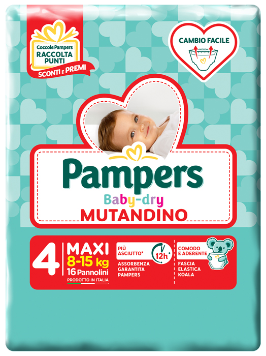 PAMPERS BABY DRY MUTANDINA MAXI 4 SMALL PACK 16 PEZZI - farmaciaverde.it