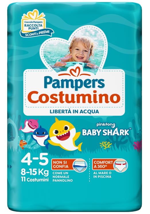 PAMPERS COSTUMINO BABY SHARK CP S 4-5 11 PEZZI - farmaciaverde.it