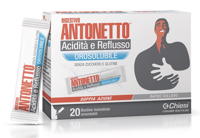 DIGESTIVO ANTONETTO ACIDITA' E REFLUSSO OROSOLUBILE 20 BUSTINE - farmaciaverde.it