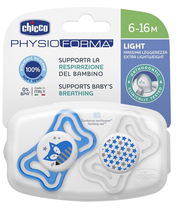 CHICCO SUCCHIETTO LIGHT BOY SILICONE 6-16 MESI 2 PEZZI - farmaciaverde.it