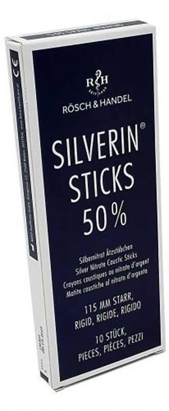 MATITA CAUSTICA SILVERIN NITRATO D'ARGENTO 50% RIGIDA LUNGHEZZA 115 MM 10 PEZZI - farmaciaverde.it