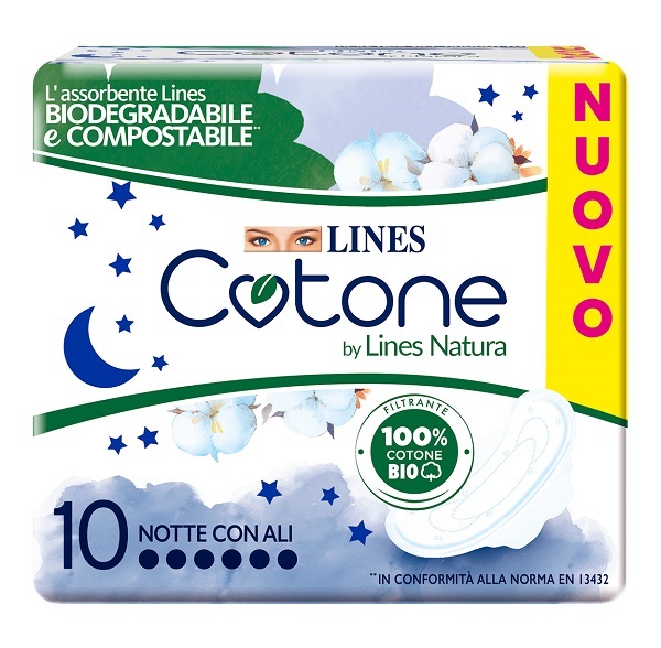 LINES COTONE BIO ULTRA NOTTE 10 PEZZI - farmaciaverde.it