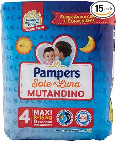 PANNOLINO A MUTANDINA BABY CARE PAMPERS SOLE&LUNA MAXI 15 PEZZI - farmaciaverde.it