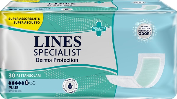 PANNOLONE PER INCONTINENZA LINES SPECIALIST DERMA RETTANGOLARE 30 PEZZI - farmaciaverde.it