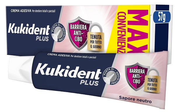 KUKIDENT PLUS BARRIERA ANTI-CIBO NEUTRO CREMA ADESIVA DENTIERE 57 G - farmaciaverde.it