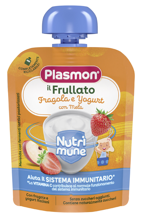 PLASMON NUTRI-MUNE FRAGOLA/YOGURT CON MELA 85 G - farmaciaverde.it