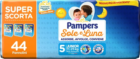 PAMPERS SOLE LUNA TRIO JUNIOR 44 PEZZI - farmaciaverde.it