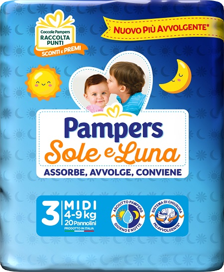 PAMPERS SOLE LUNA MIDIDI 20 PEZZI - farmaciaverde.it