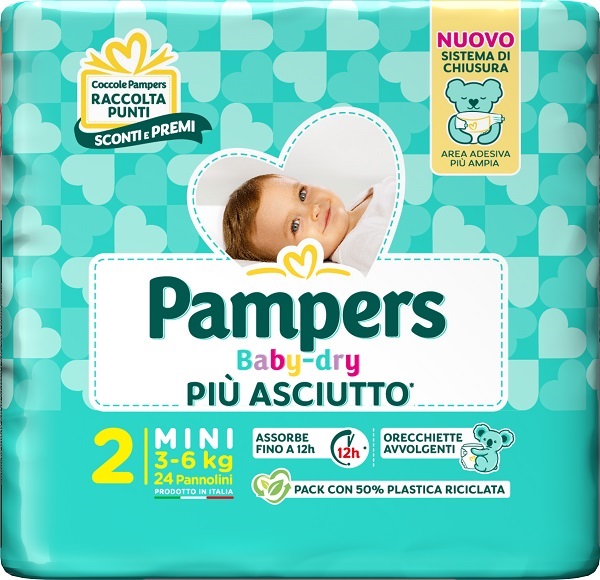 PAMPERS BABY DRY PANNOLINO DOWNCOUNT MINI 24 PEZZI - farmaciaverde.it